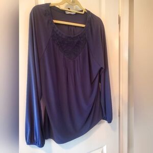 White House Black Market long sleeve Navy blue Women's blouse Size XL